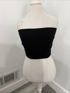 love J Black Strapless Tube Crop Top